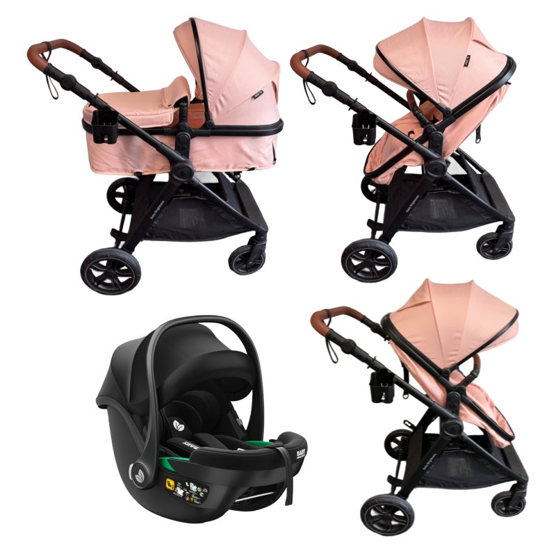 Skyra 2-in-1 Newborn Pram & Bassinet Stroller and Car Seat (Pink)