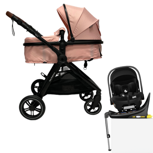 Pre-order Skyra 2-in-1 Newborn Pram & Bassinet Stroller and Car Seat with Rotating ISOFIX Base (Pink)