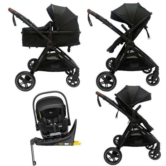 Pre-order Skyra 2-in-1 Newborn Pram & Bassinet Stroller and Reclining Car Seat with Rotating ISOFIX Base(Black)
