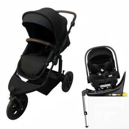 Pre-order Newborn Pram – EasyGo 1+ Three Wheel Stroller with Car Seat and Rotating ISOFIX Base (Black )