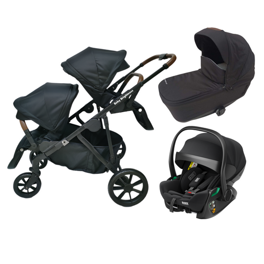 Pre-order Double Pram – Luxe Twin Stroller with Bassinet and Reclining Car Seat