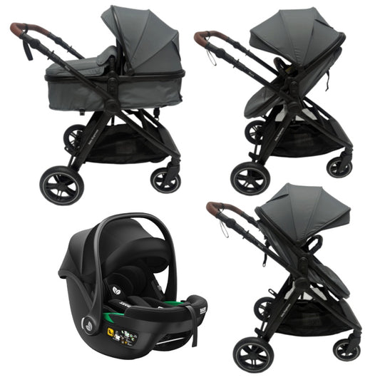 Skyra 2-in-1 Newborn Pram & Bassinet Stroller and Car Seat (Grey)