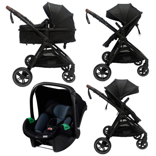 Pre-order Skyra 2-in-1 Newborn Pram & Bassinet Stroller and Car Seat (Black)