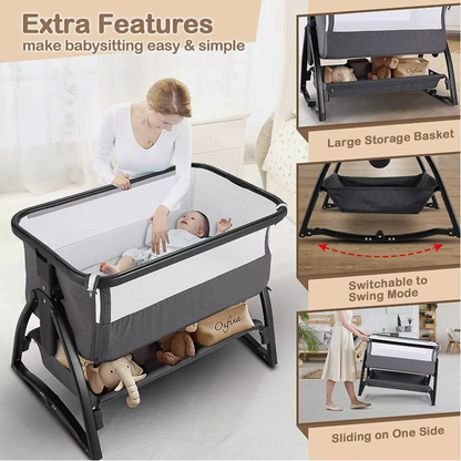 Baby Brightness Co Sleeper Bassinet Dark Grey