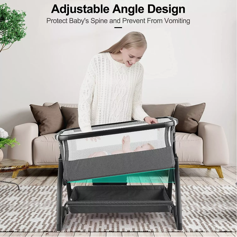 Baby Brightness Co Sleeper Bassinet Dark Grey