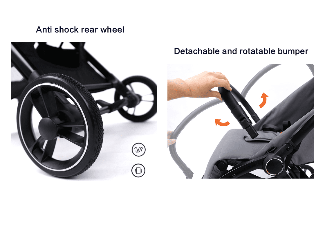 Newborn Pram & Capsule – FlexGo Auto Folding Stroller with Capsule (Blue) - image 5