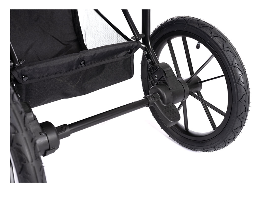 Newborn Pram – EasyGo 2+ Three Wheel Stroller (Black) - image 11