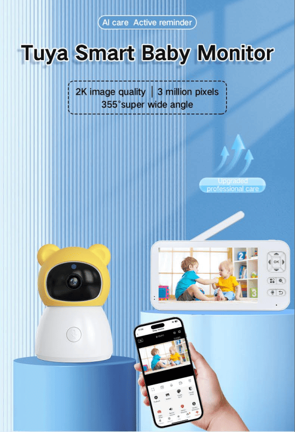 Dual Mode 5″ Baby Monitor with Night Vision & Motion Detection – Yellow - image 11