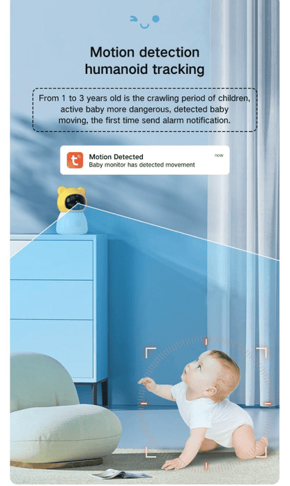 Dual Mode 5″ Baby Monitor with Night Vision & Motion Detection – Yellow - image 4