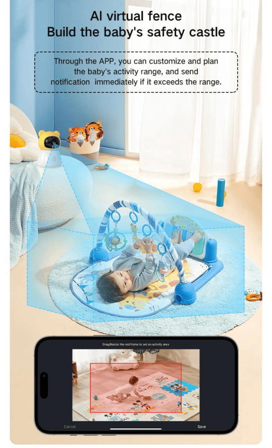 Dual Mode 5″ Baby Monitor with Night Vision & Motion Detection – Yellow - image 5