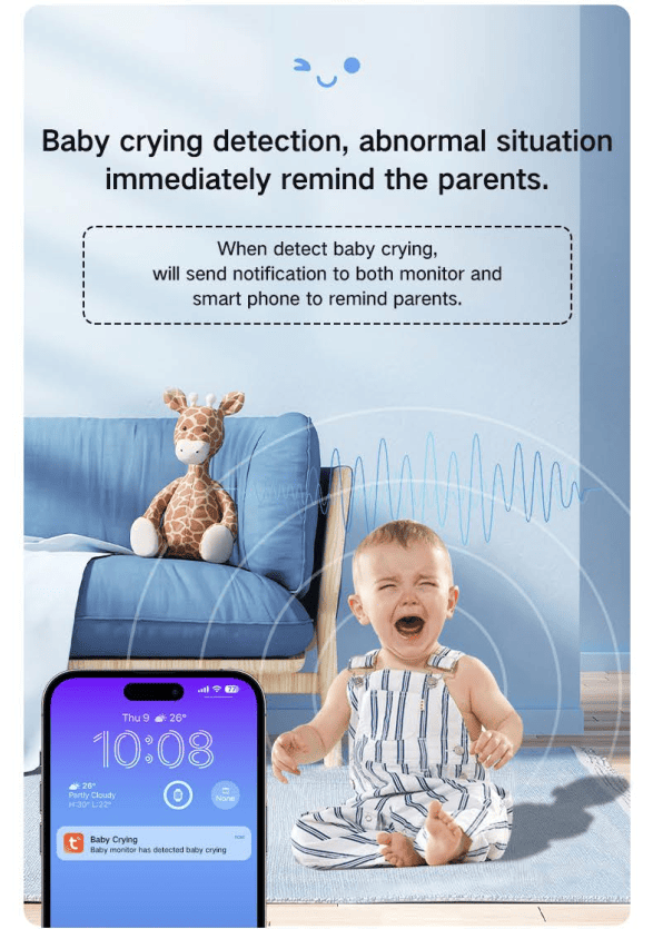 Dual Mode 5" Baby Monitor with Night Vision & Motion Detection – Blue - image 14
