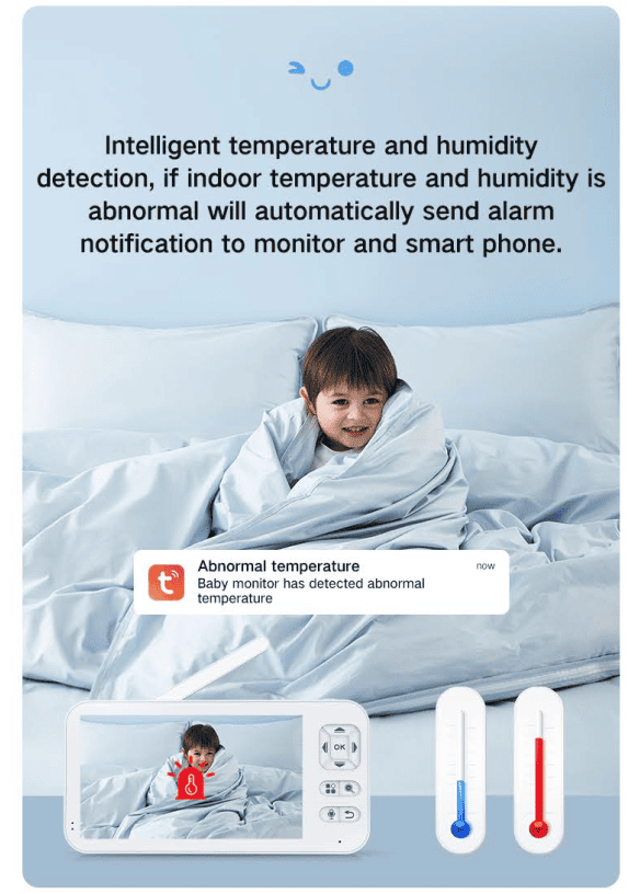 Dual Mode 5" Baby Monitor with Night Vision & Motion Detection – Blue - image 17