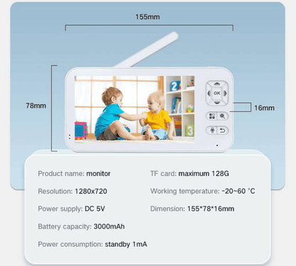 Dual Mode 5" Baby Monitor with Night Vision & Motion Detection – Blue - image 23