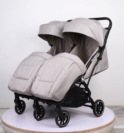 Pre-order Double Pram – FlexGo Duo with Reclining Infant Capsule (Beige) - image 2
