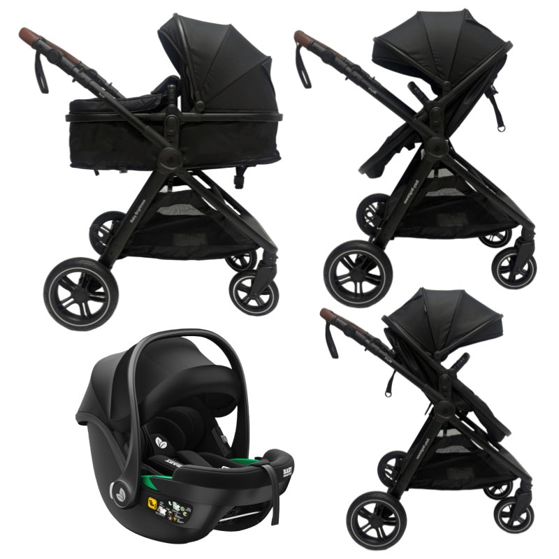 Pre-order Skyra 2-in-1 Newborn Pram & Bassinet Stroller and Car Seat (Black)