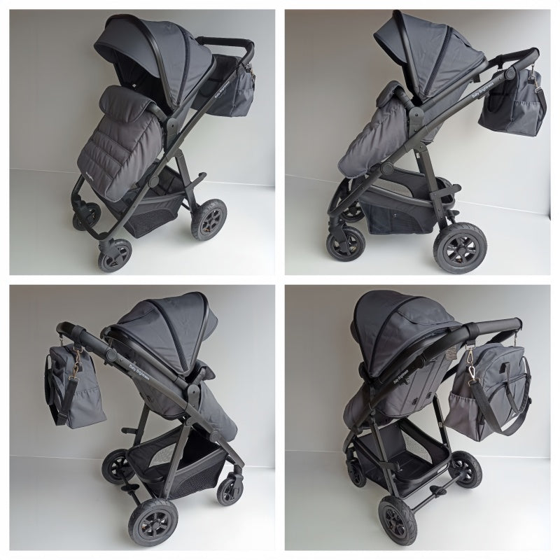 Pre-order Newborn Pram – Palms 2+ Stroller with Carrycot+ Reclining Infant Capsule + 360 Car Seat and Rotating - image 4