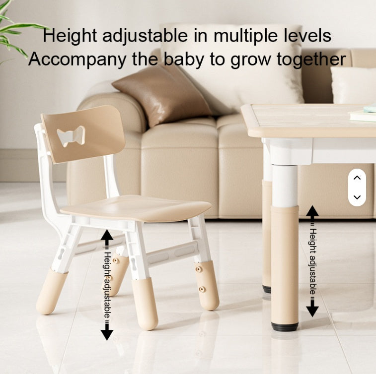 Height Adjustable Table with 4 Chairs Wood - image 2