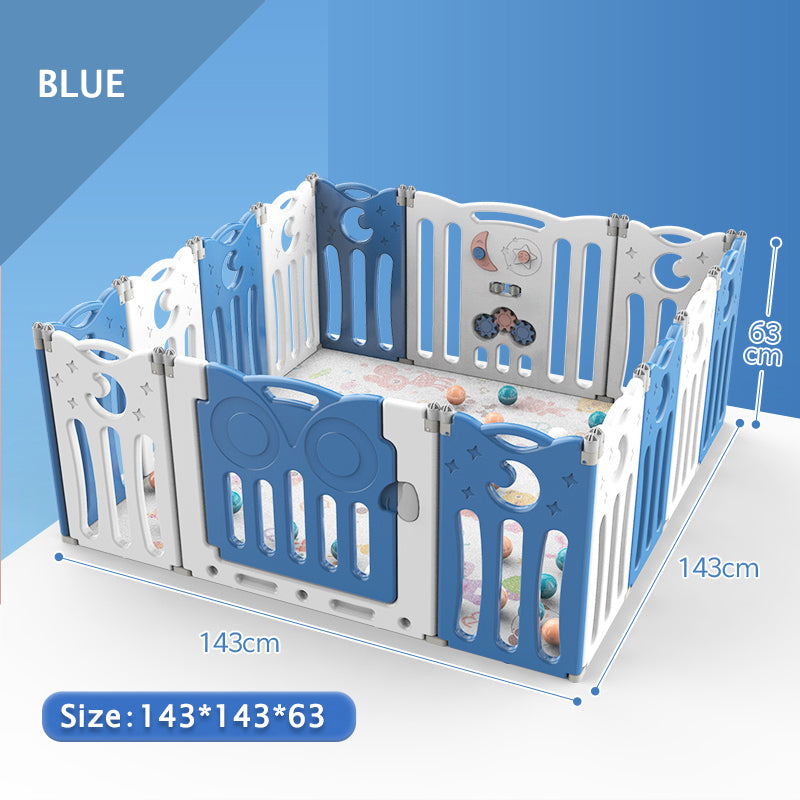 Foldable Baby Playpen 14 Panels – Blue Safety Play Fence for Babies - image 2