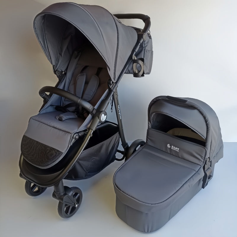 Newborn Pram – Poplar Stroller with Carrycot (Grey) - image 2