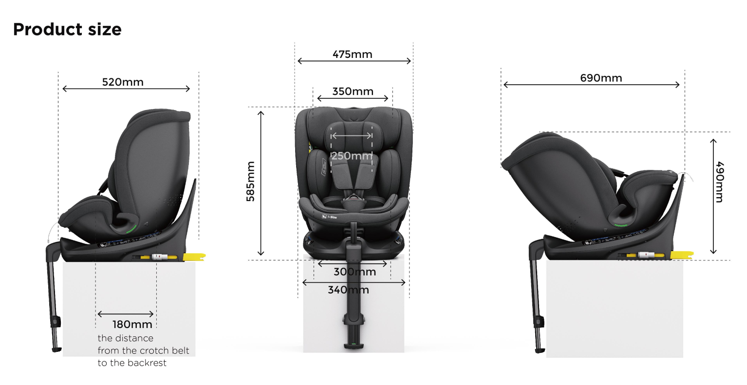360° Rotating Baby Car Seat – Baby Brightness ProtecMax Pro Grey - image 10