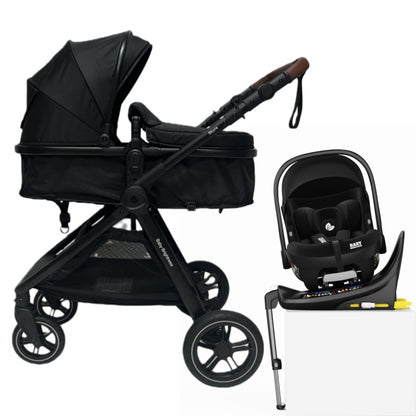 Pre-order Skyra 2-in-1 Newborn Pram & Bassinet Stroller and Car Seat with Rotating ISOFIX Base (Black)