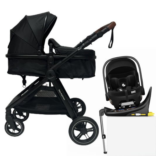 Pre-order Skyra 2-in-1 Newborn Pram & Bassinet Stroller and Car Seat with Rotating ISOFIX Base (Black)