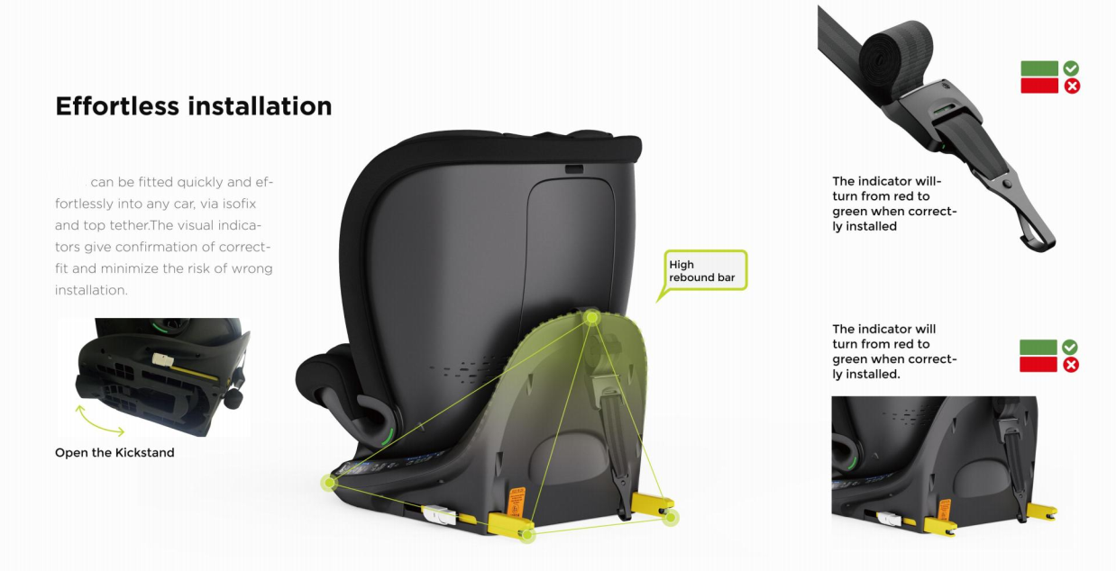 360° Rotating Baby Car Seat – Baby Brightness ProtecMax Grey - image 10