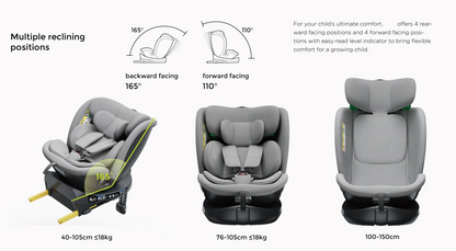 360° Rotating Baby Car Seat – Baby Brightness GuardianMax 2+ Grey - image 10