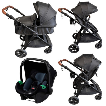 Pre-order Skyra 2-in-1 Newborn Pram & Bassinet Stroller and Car Seat (Black)