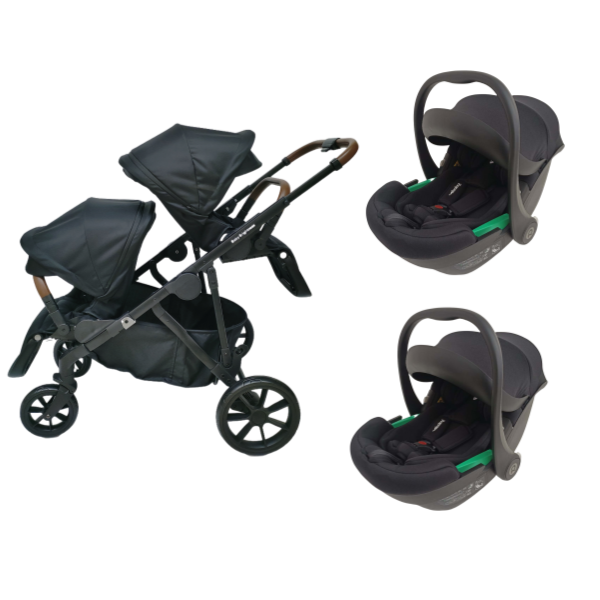 Pre-order Double Pram – Luxe Twin Stroller with Double Car Seats