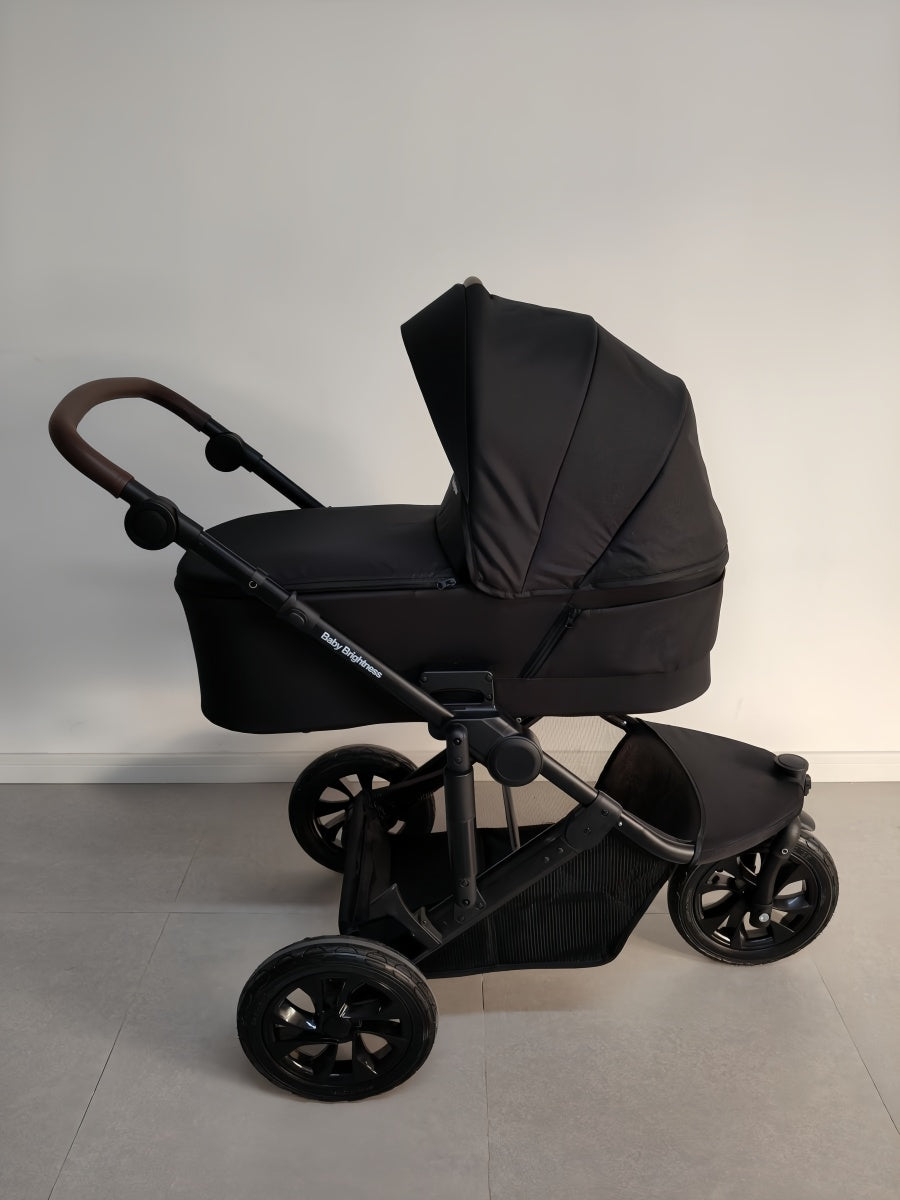 Newborn Pram – EasyGo 1+ Three Wheel Stroller with Carrycot and Car Seat (Black) - image 3