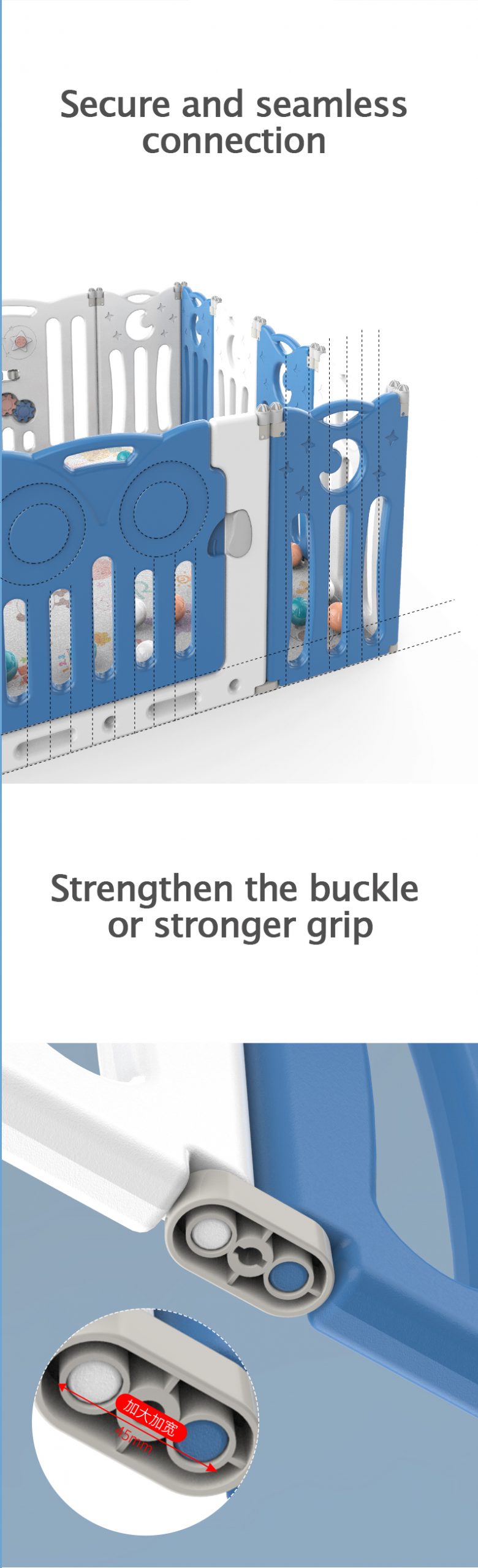 Foldable Baby Playpen 22 Panels – Blue Safety Play Fence for Babies - image 9