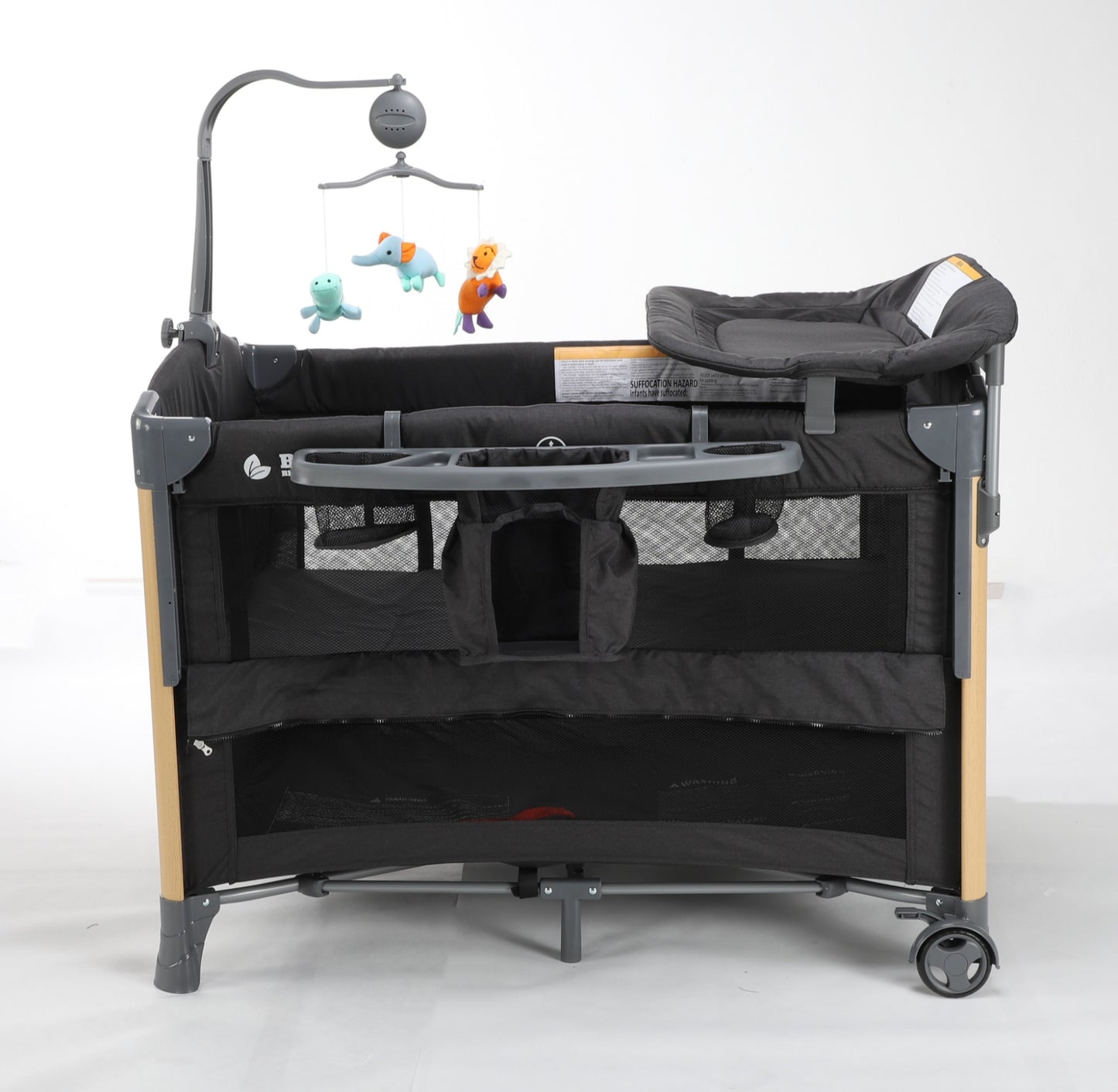 Baby Brightness 4 in 1 Portacot Black - image 3