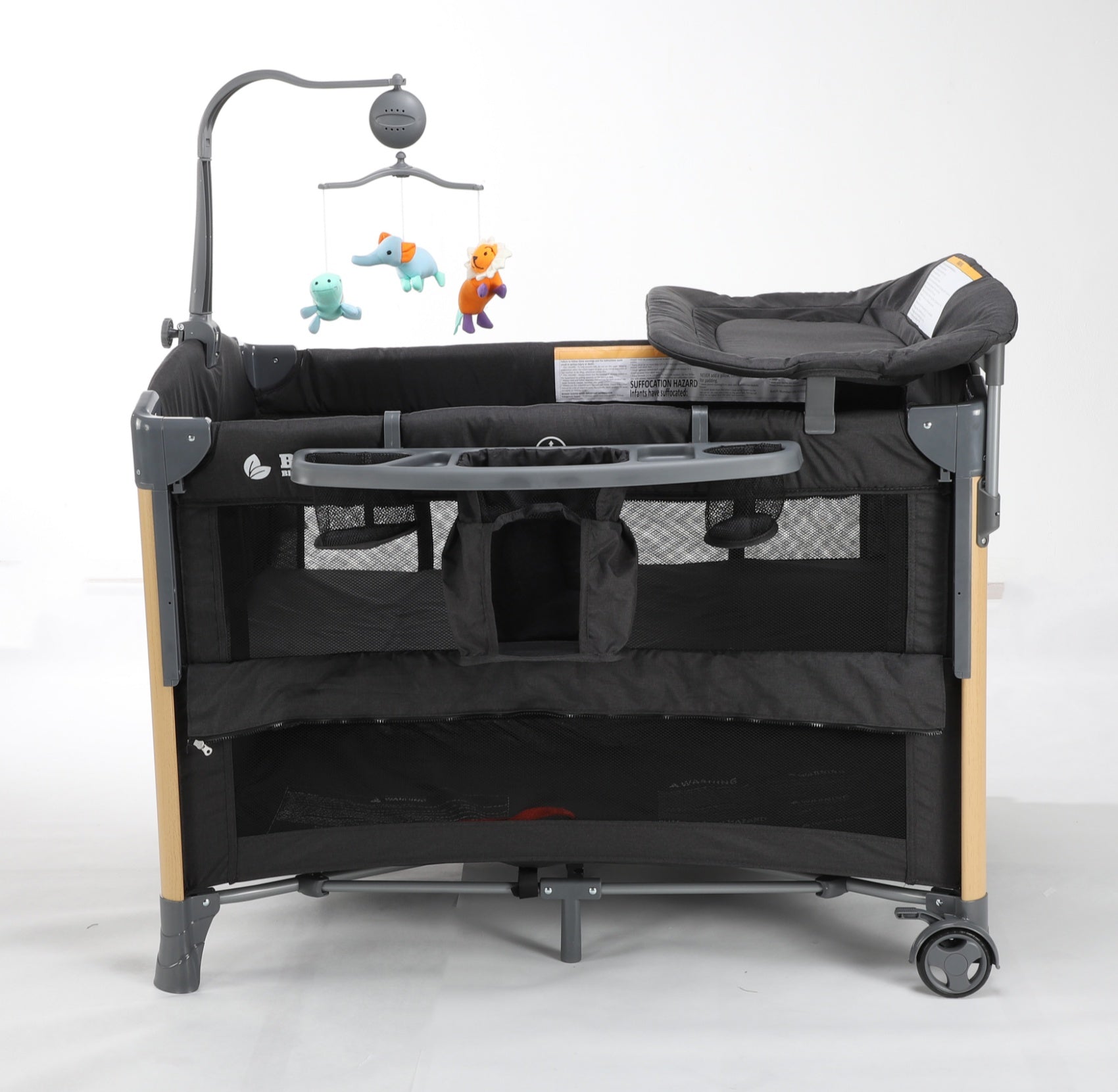 Baby Brightness 4 in 1 Portacot Black - image 3