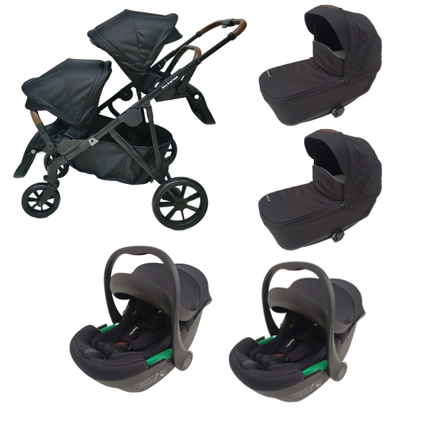 Pre-order Double Pram – Luxe Twin Stroller with Double Bassinets and Car Seats