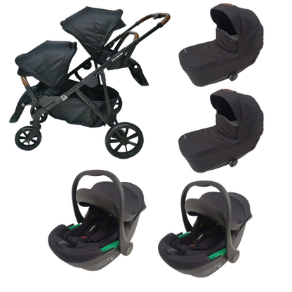 Pre-order Double Pram – Luxe Twin Stroller with Double Bassinets and Car Seats