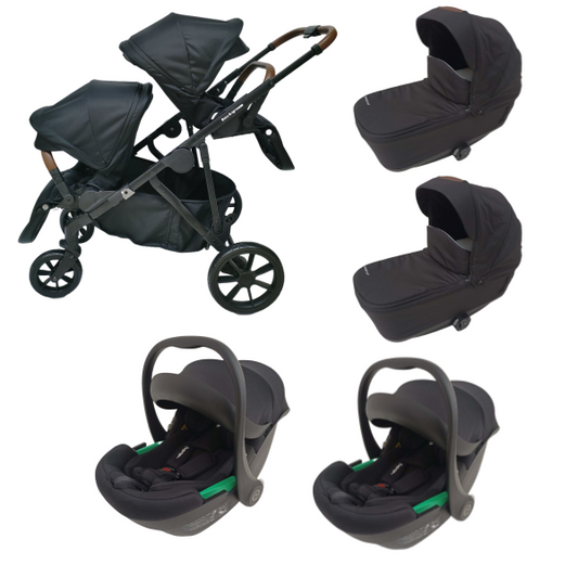 Pre-order Double Pram – Luxe Twin Stroller with Double Bassinets and Car Seats