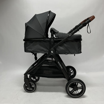 Skyra 2-in-1 Newborn Pram & Bassinet Stroller（Grey） - image 2