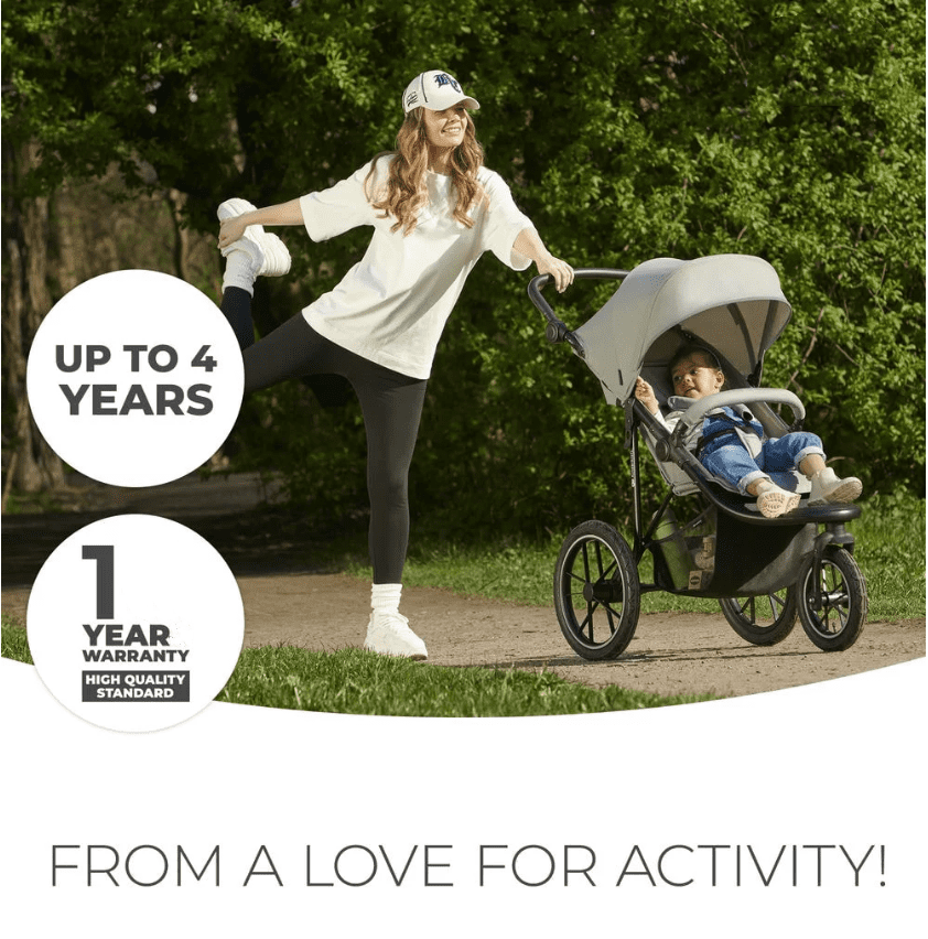 Newborn Pram – EasyGo 2+ Three Wheel Stroller with Car Seat (Black) - image 3