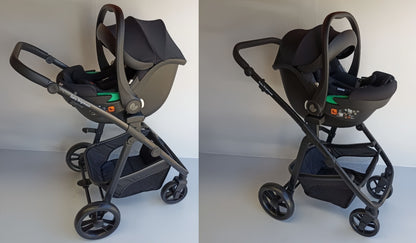 Newborn Pram – Palms 1+ Stroller with Bassinet and Car Seat (Black) - image 9