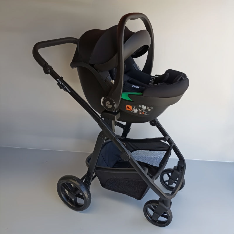 Newborn Pram – Palms 1+ Stroller with Bassinet and Car Seat (Black) - image 14