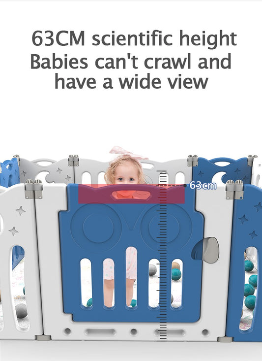 Foldable Baby Playpen 18 Panels – Blue Safety Play Fence for Babies - image 2