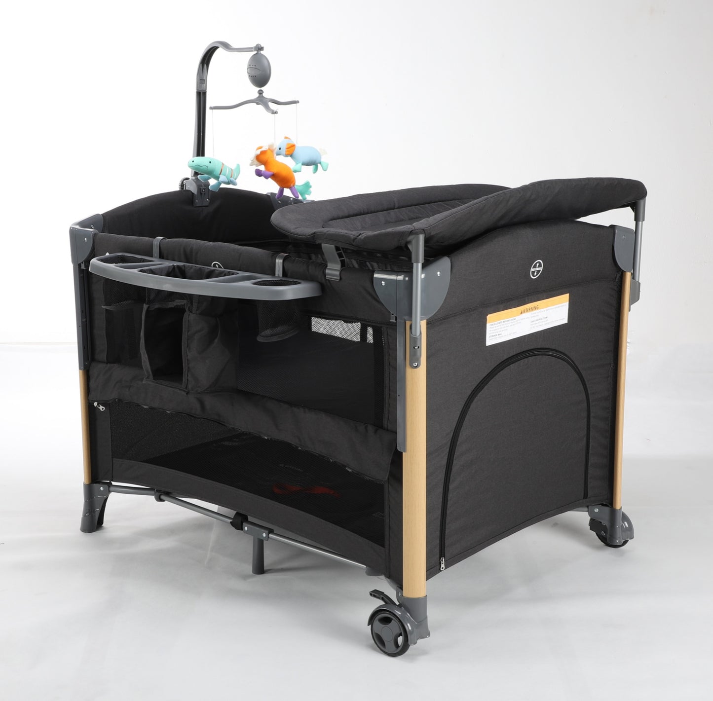 Baby Brightness 4 in 1 Portacot Black - image 4