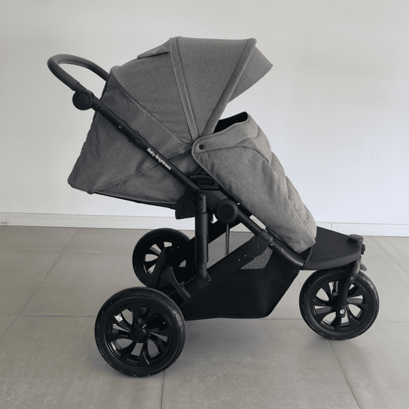 Newborn Pram – EasyGo 1+ Three Wheel Stroller (Grey) - image 14