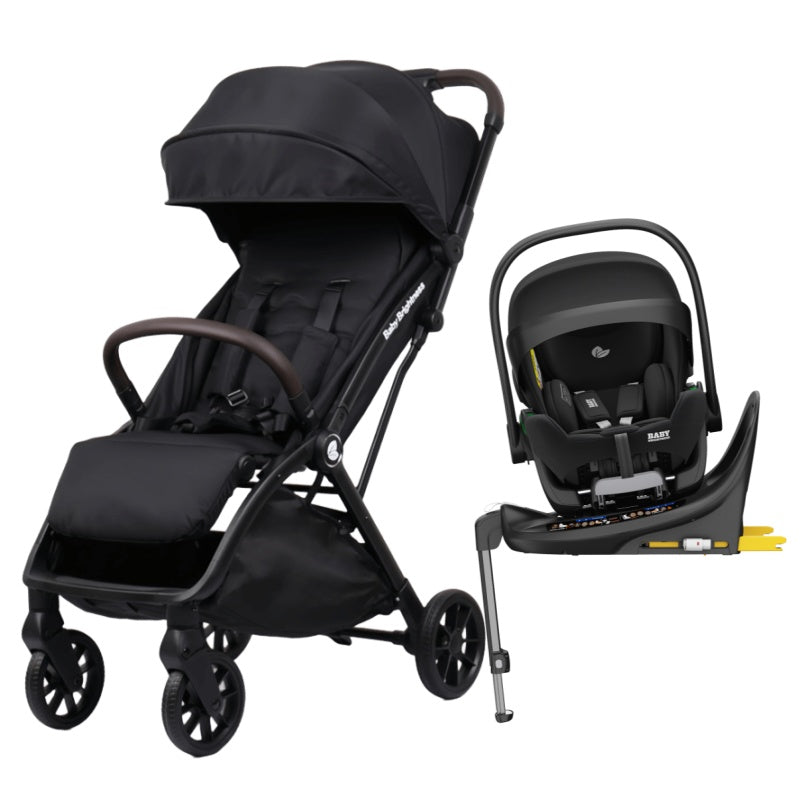 Pre-order Newborn Pram & Capsule – FlexGo Auto Folding Stroller with Reclining Capsule and Rotating ISOFIX Base(Black)