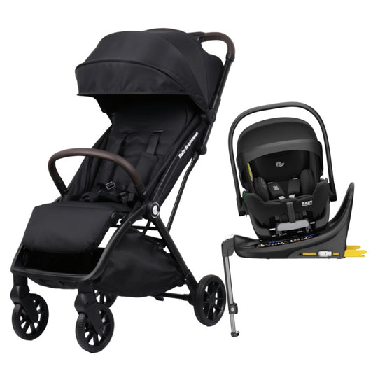 Pre-order Newborn Pram & Capsule – FlexGo Auto Folding Stroller with Reclining Capsule and Rotating ISOFIX Base(Black)