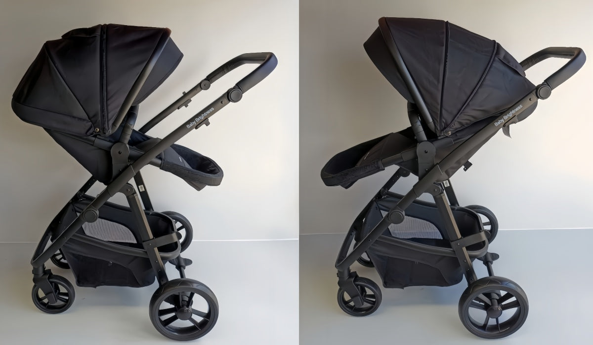 Newborn Pram – Palms 1+ Stroller with Bassinet (Black) - image 4