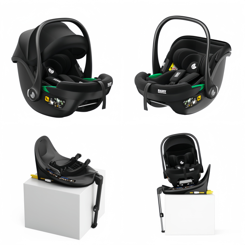 Pre-order Newborn Pram – EasyGo 2+ Three Wheel Stroller with Car Seat and Rotating ISOFIX Base (Black) - image 9
