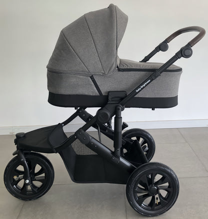 Newborn Pram – EasyGo 1+ Three Wheel Stroller with Carrycot and Car Seat (Grey) - image 7