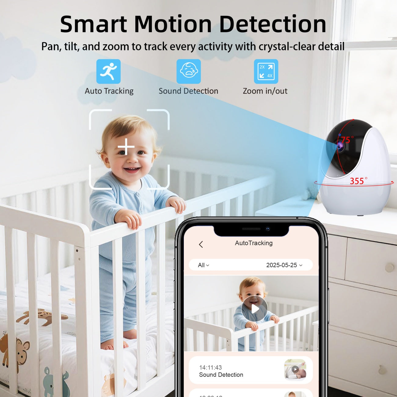 Dual Mode 4.3" Baby Monitor with Night Vision & Motion Detection - image 9